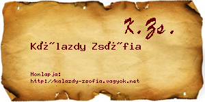 Kálazdy Zsófia névjegykártya