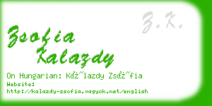 zsofia kalazdy business card